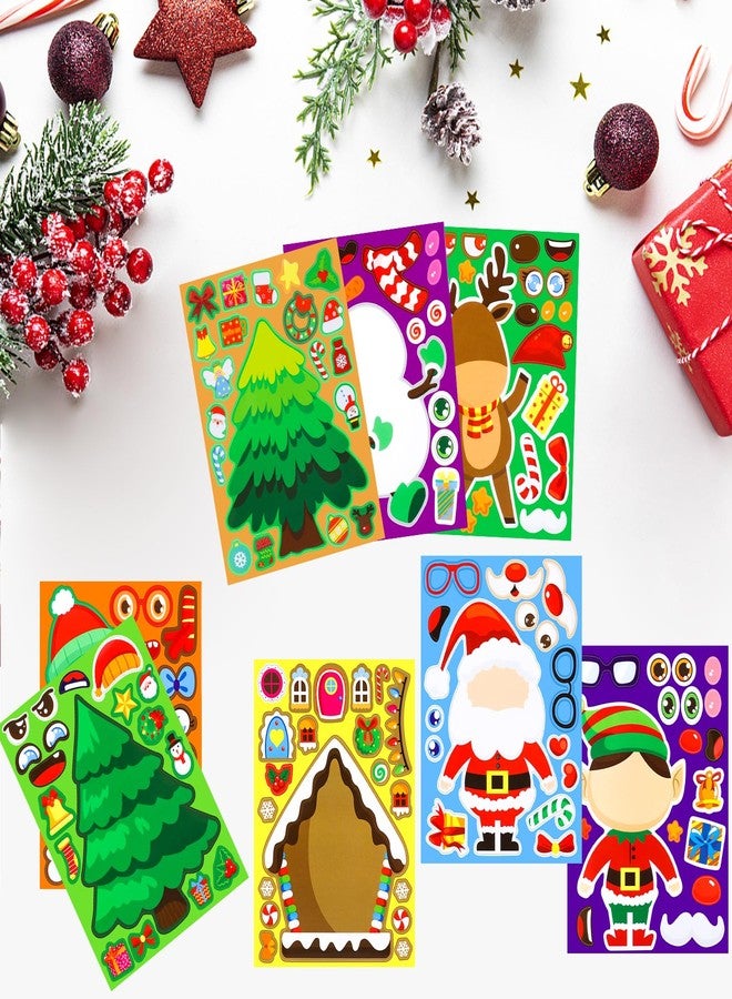 Moncinday 32 Sheets Christmas Make a Face Sticker for Teen, DIY Make Your Own Stickers for Christmas Party Games Sticker Crafts Holiday Stickers for Xmas Gifts - Image 4